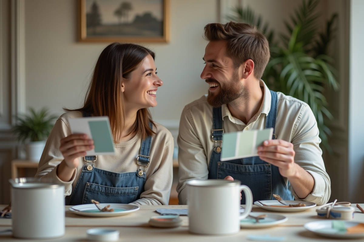 Jeune couple discutant d