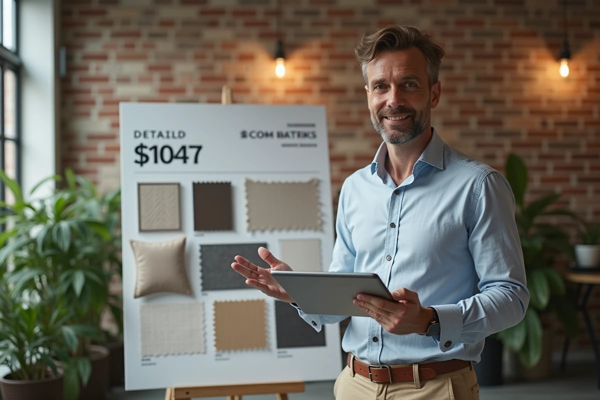 Decorateur d interieur avec tablette et moodboard