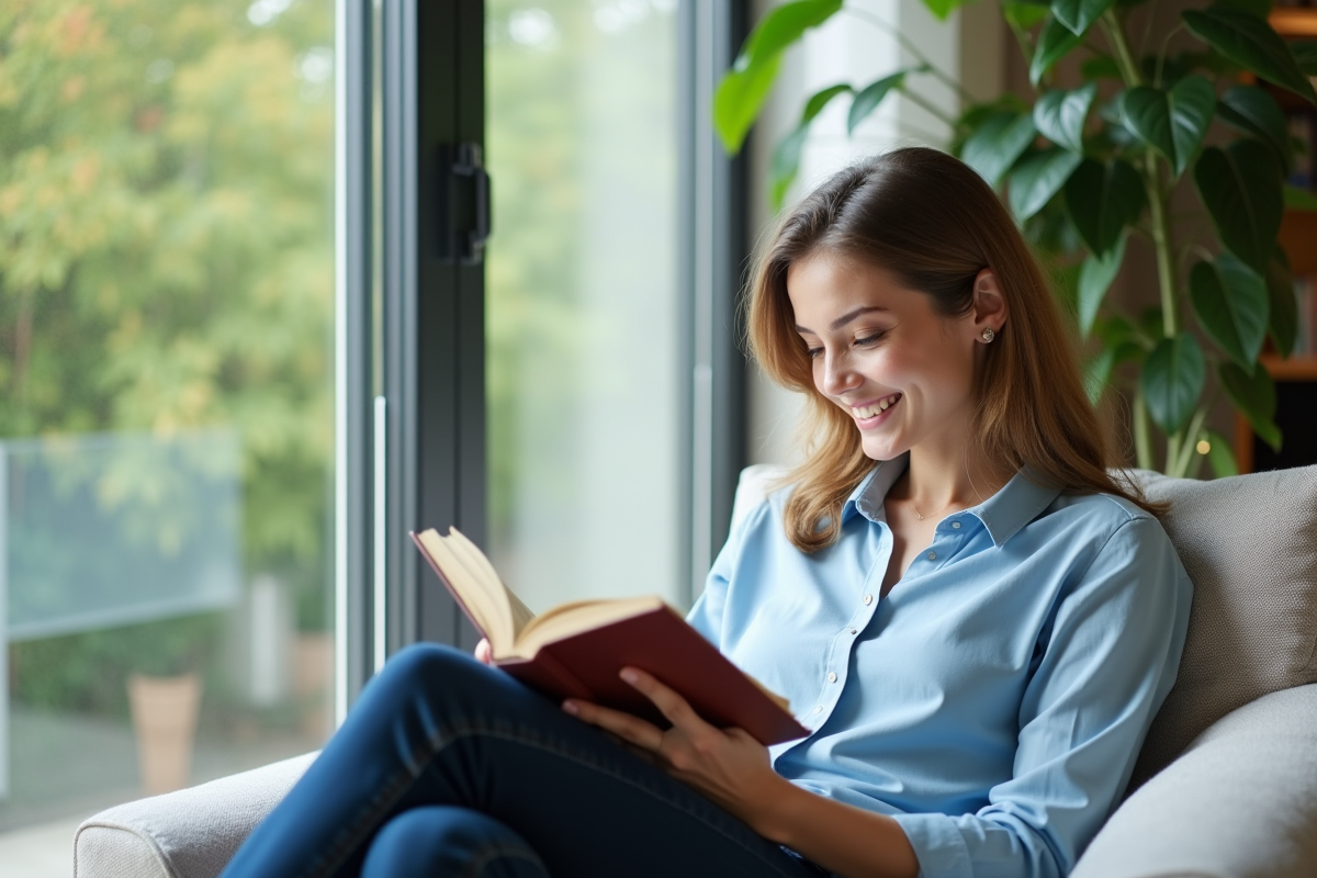 Femme lisant près d